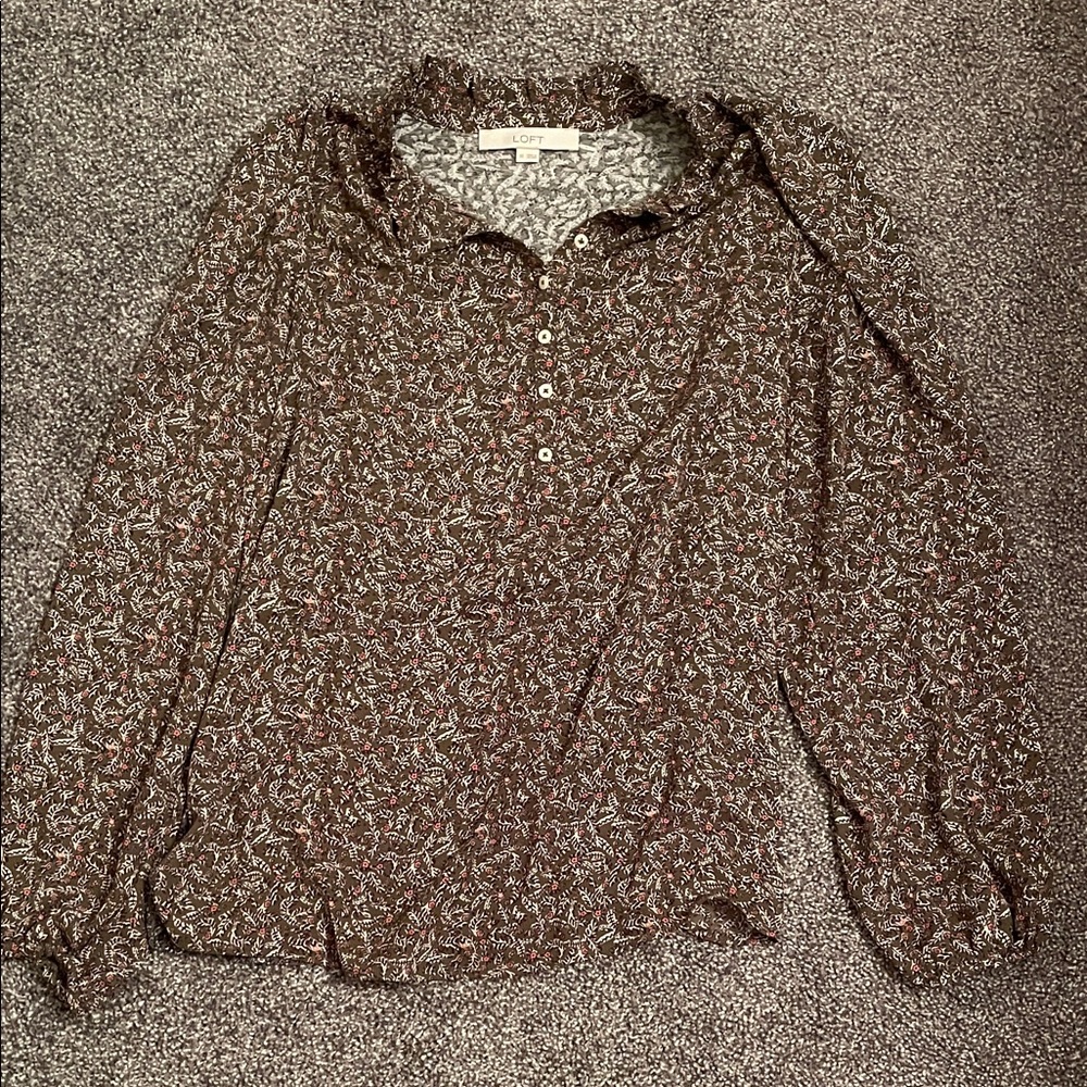 LOFT Women's Multicolor Floral Blouse